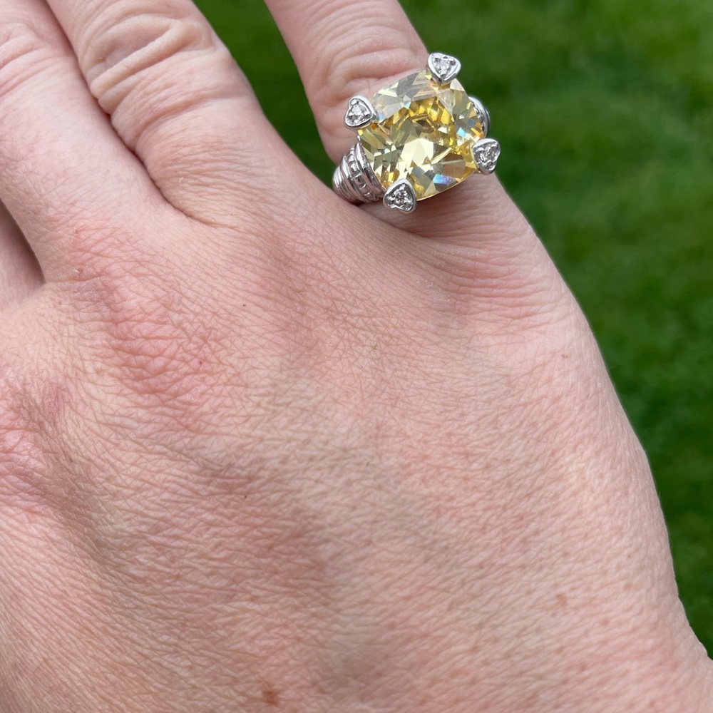 Judith Ripka Citrine Ring Size 6